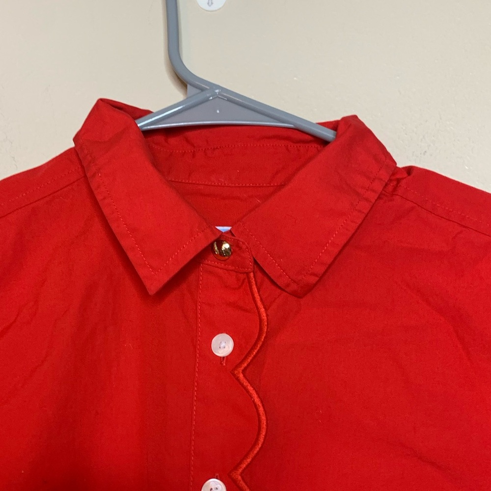Red Draper James Scalloped Button Up - image 2